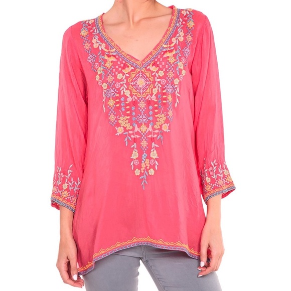 JOHNNY WAS RYLEIGH EMBROIDERED BLOUSE Size XS - Picture 1 of 9